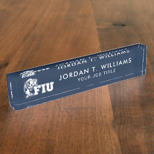 FIU Panthers - White Logo Nameplate
