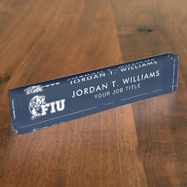 FIU Panthers - White Logo Nameplate (Side)