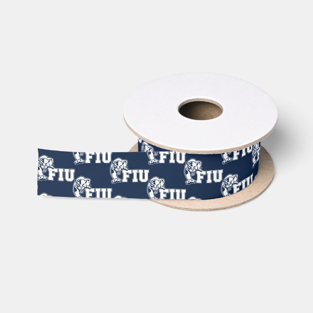 FIU Panthers - White Logo Satin Ribbon (Spool)