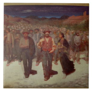 Fiumana (The Human Tide) 1895-96 (oil on canvas) Tile