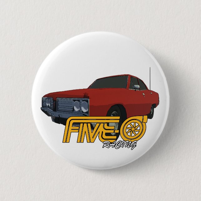 Five-0 Red 6 Cm Round Badge (Front)