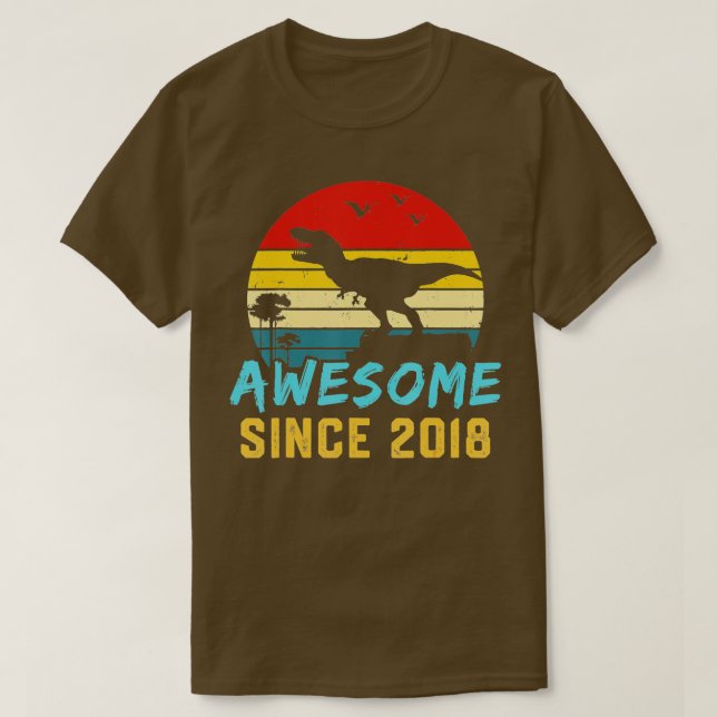 Five 5yr BDay Son Boy Dinosaur 2018 5th 5 Year Old T-Shirt (Design Front)