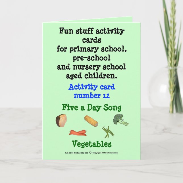 Five a day - Vegetables Card (Front)