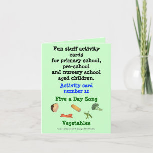 Five a day - Vegetables note size Sample card
