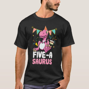 Five A Saurus Dinosaur Cute Kiddo Rex T-Shirt
