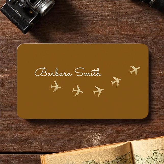 Five Aeroplanes Flying on brown . Travel Agent Business Card (Creator Uploaded)