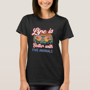 Five Animal Shaolin Sunset. Life is Better With Fi T-Shirt