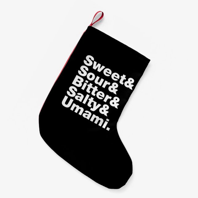 Five Basic Tastes Small Christmas Stocking (Front (Hanging))