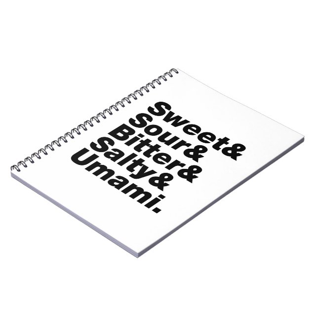 Five Basic Tastes Spiral Notebook (Left Side)