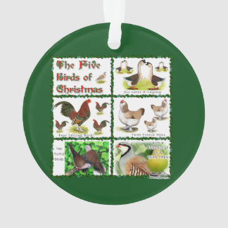 Five Birds of Christmas Ornament