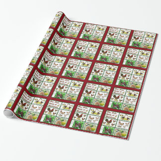 Five Birds of Christmas Wrapping Paper