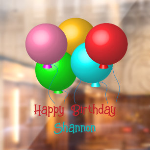 Five Birthday Balloons Customisable Text
