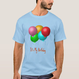 Five Birthday Balloons It's My Birthday Custom T-Shirt