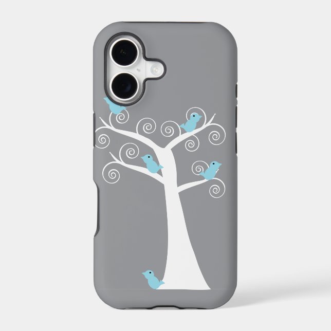 Five Blue Birds in a Tree Case (Back)