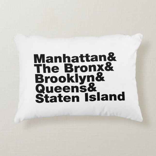 Five Boroughs ~ New York City Decorative Cushion (Front)