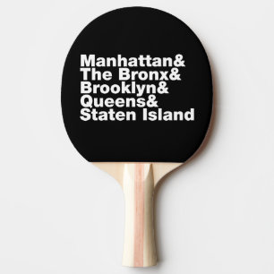 Five Boroughs ~ New York City Ping Pong Paddle
