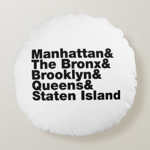 Five Boroughs ~ New York City Round Cushion