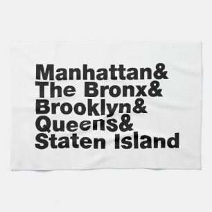 Five Boroughs ~ New York City Tea Towel