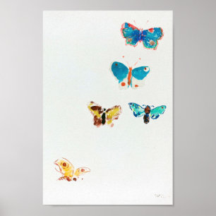 Five Butterflies, Redon Poster