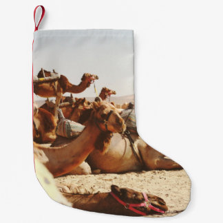 FIVE CAMELS ON FIELD SMALL CHRISTMAS STOCKING