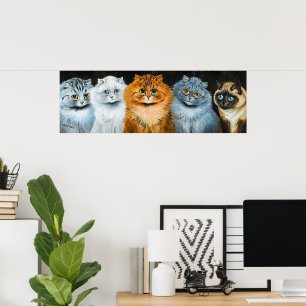 Five Cats by Louis Wain Poster