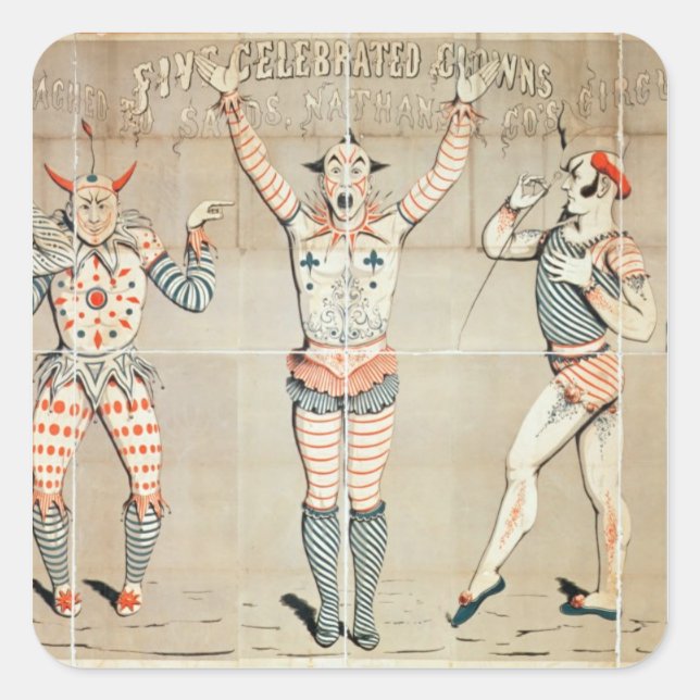Five Celebrated Clowns Attached to Sands Square Sticker (Front)