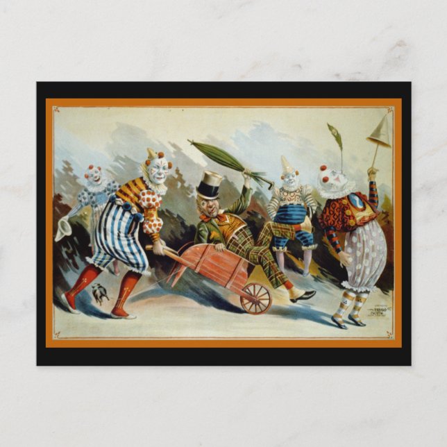 Five Clowns Postcard (Front)