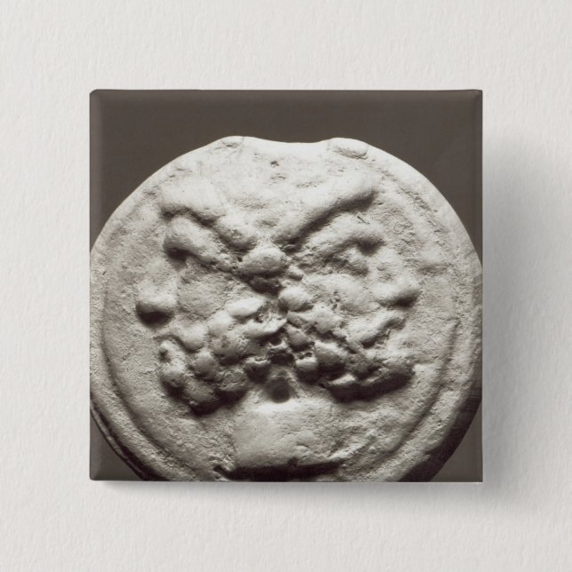 Five coins depicting Janus, Jupiter 15 Cm Square Badge (Front)