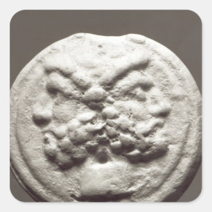Five coins depicting Janus, Jupiter Square Sticker