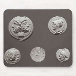 Five coins mouse pad