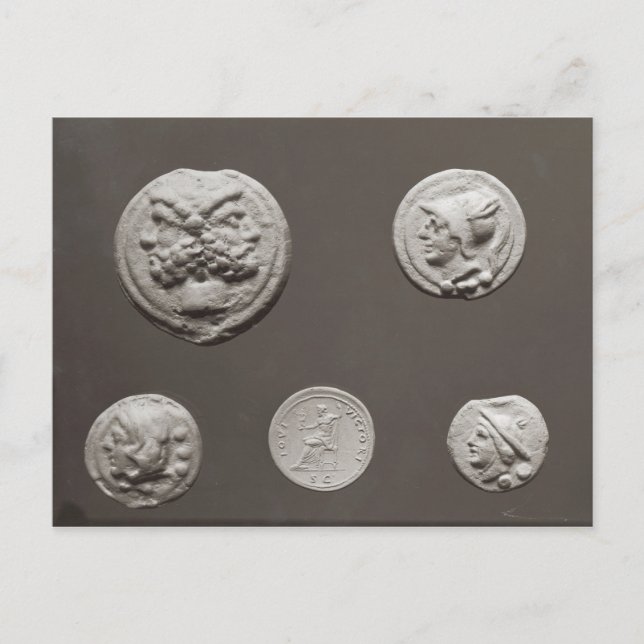 Five coins postcard (Front)