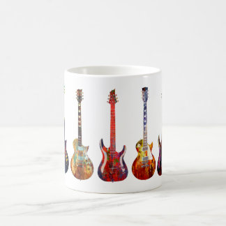 Five colorful guitars coffee mug