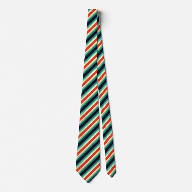 Five Colour Combo - Blue Aqua Green Yellow Red Tie (Front)