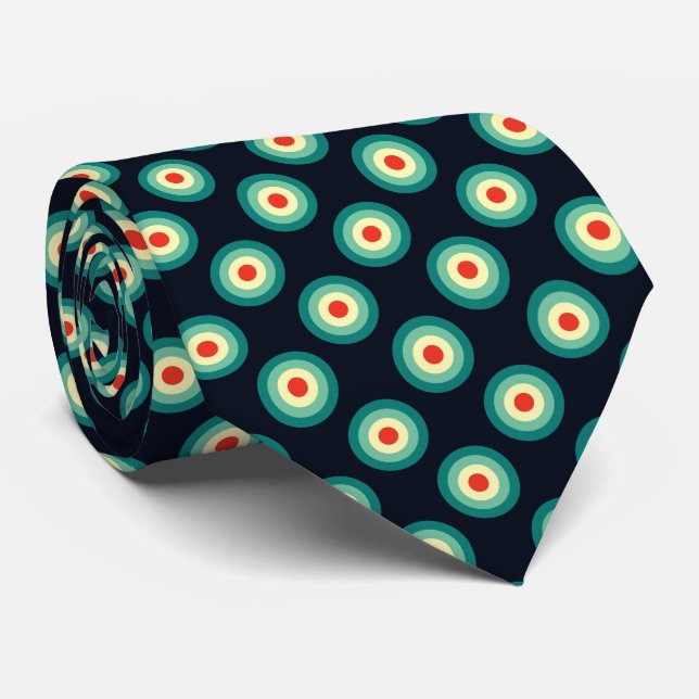 Five Colour Combo - Blue Aqua Green Yellow Red Tie (Rolled)