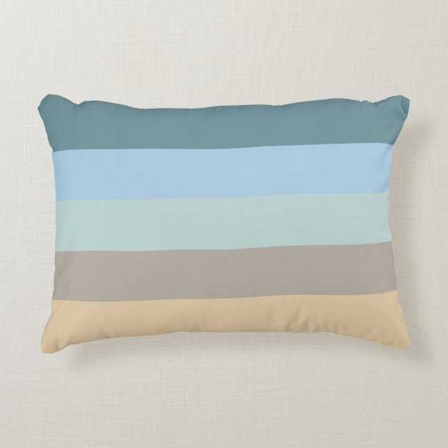 Five Colour Combo -Blue Brown Sand Beige Turquoise Decorative Cushion (Front)