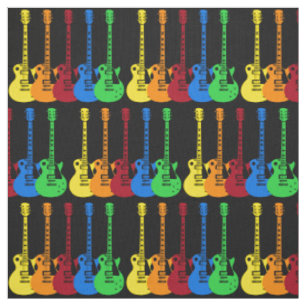 Five Colourful Electric Guitars Fabric