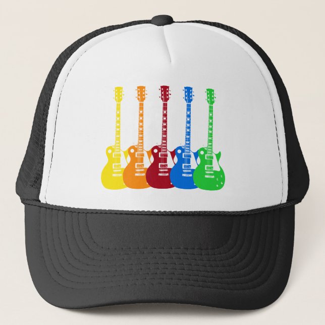 Five Colourful Electric Guitars  Trucker Hat (Front)