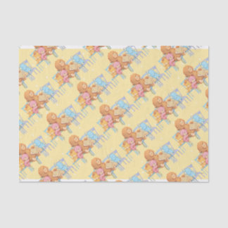 Five Cuddly and Colourful Bears On Chairs Tissue Paper