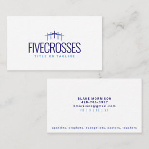 Five Custom Colour Crosses Logo Fivefold Ministr Business Card