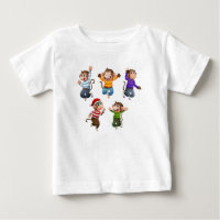 five cute little monkeys jumping for joy2