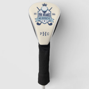 Five Decades No Bogeys Personalised  Golf Head Cover