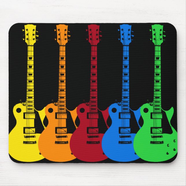 Five Electric Guitars Mouse Pad (Front)