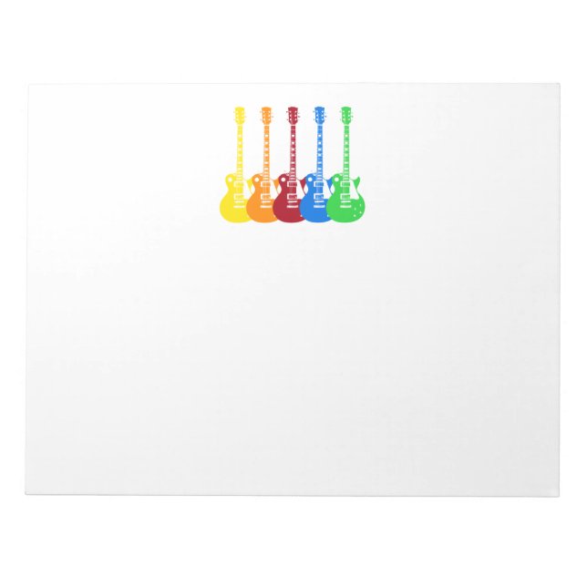 Five Electric Guitars Notepad (Front)