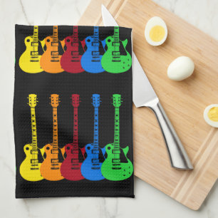 Five Electric Guitars Tea Towel