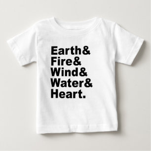 Five Elements   Earth Fire Wind Water & Heart Baby T-Shirt