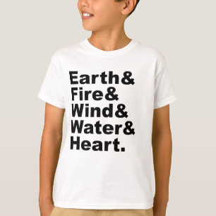 Five Elements Earth Fire Wind Water & Heart T-Shirt