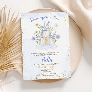 Five Ever A Princess Castle 5th Birthday Party Invitation