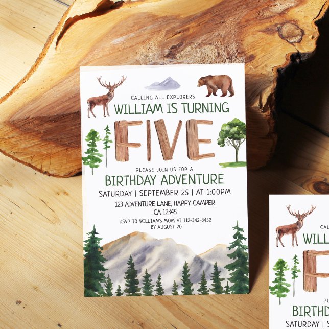 Five Explorer Boy Birthday  Invitation (Creator Uploaded)