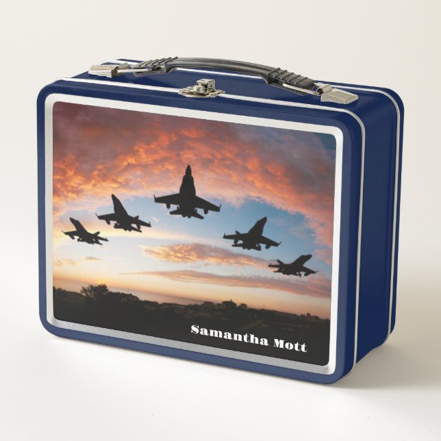 Five Fighter Jets  Metal Lunch Box (Front)