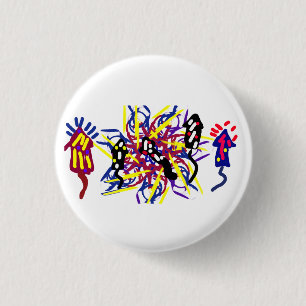 Five fireworks fun 3 cm round badge